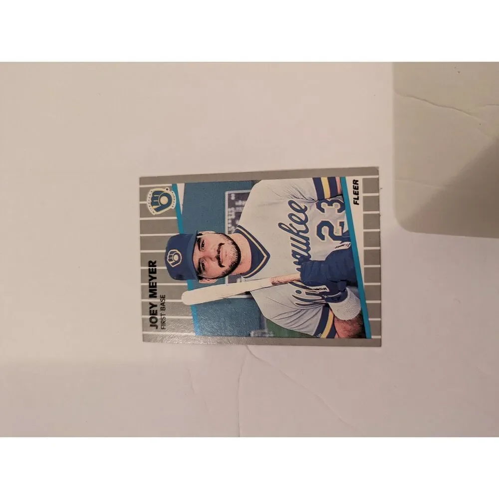 1989 Fleer- #191 Joey Meyer‎ Milwaukee Brewers 1st Base Card